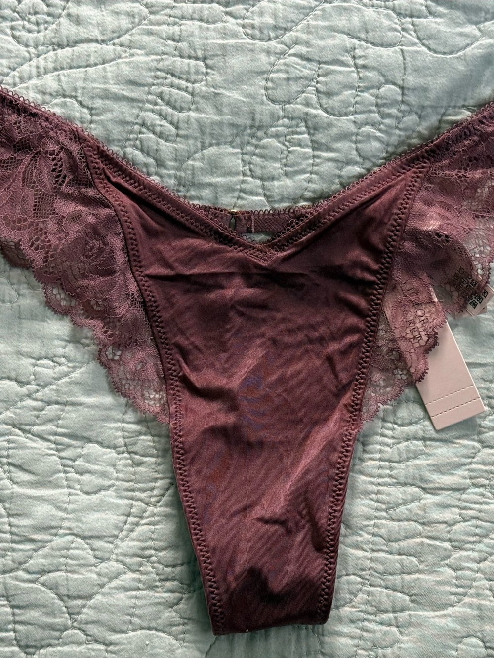 NWT Victoria's Secret High - Leg Thong Panties Plum